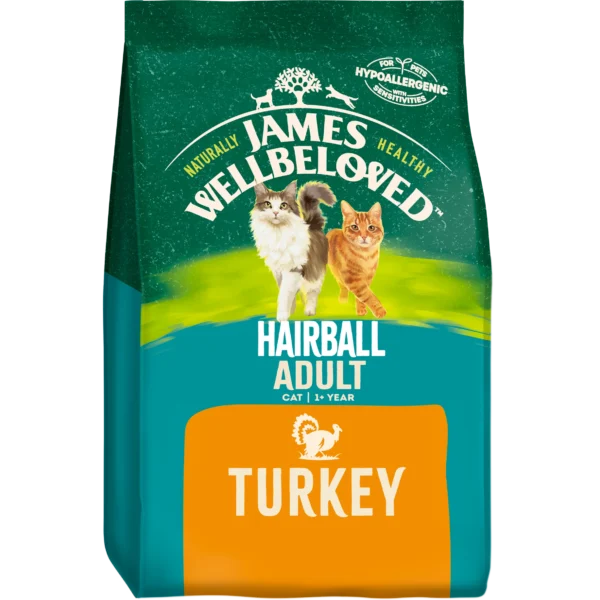 James Wellbeloved Adult Dry Cat Food Hairball Turkey & Rice