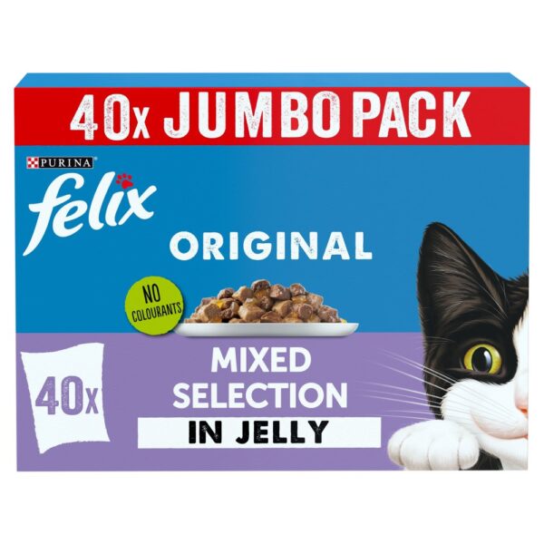 Felix Adult Wet Cat Food Mixed Selection in Jelly 40 x 85g