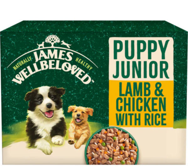 James Wellbeloved Puppy Pouch Wet Food 12 x 90g