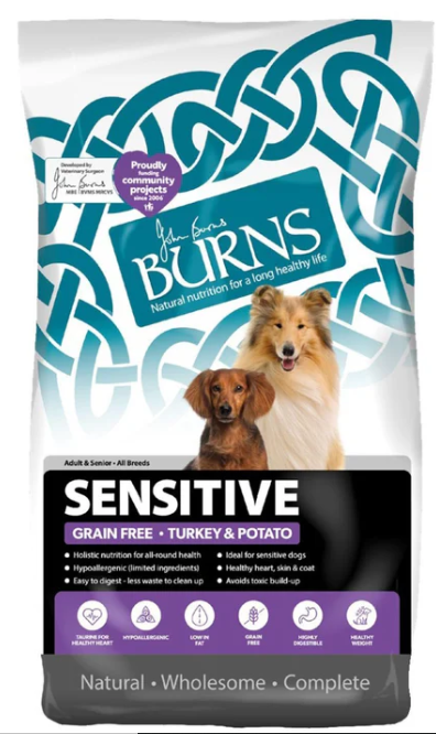 Burns Adult/Senior Dogs Sensitive Grain Free Turkey & Potato