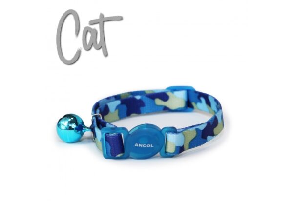 Cammo Safety Cat Collar Blue
