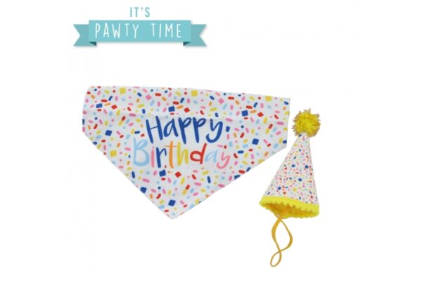 Pawty Sprinkle Hat & Bandana Set