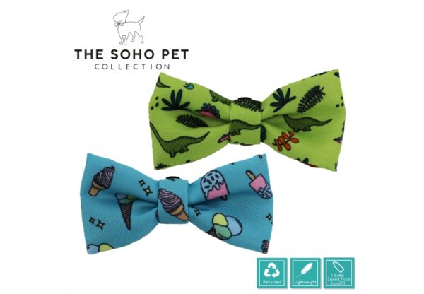 Dino & Ice Cream Patterned Bow Tie Set