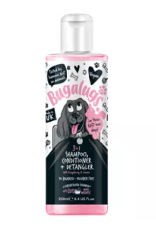 Bugalugs 3-in-1 Raspberry and Lemon Dog Detangling Shampoo