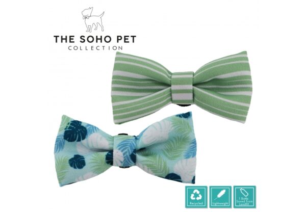 Stripe & Leaf Patterned Bow Tie Set