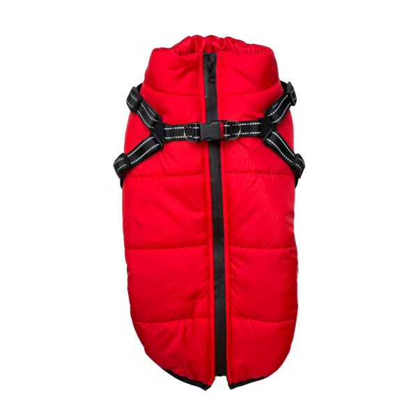 Waterproof Dog Harness Coat in Red